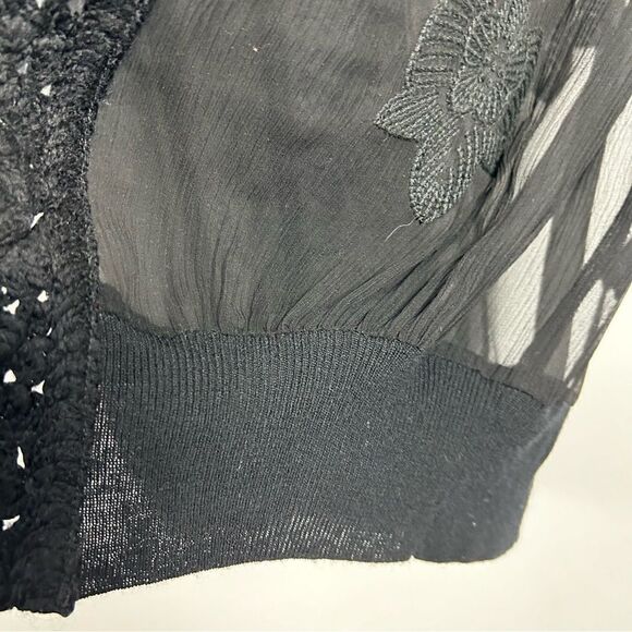 Sita Murt silk/cashmere blend open sleeveless cardigan in black - Picture 5 of 10